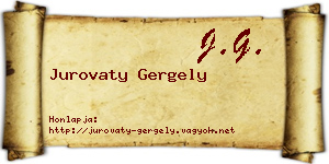 Jurovaty Gergely névjegykártya